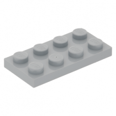 LEGO lapos elem 2x4, világosszürke (3020)